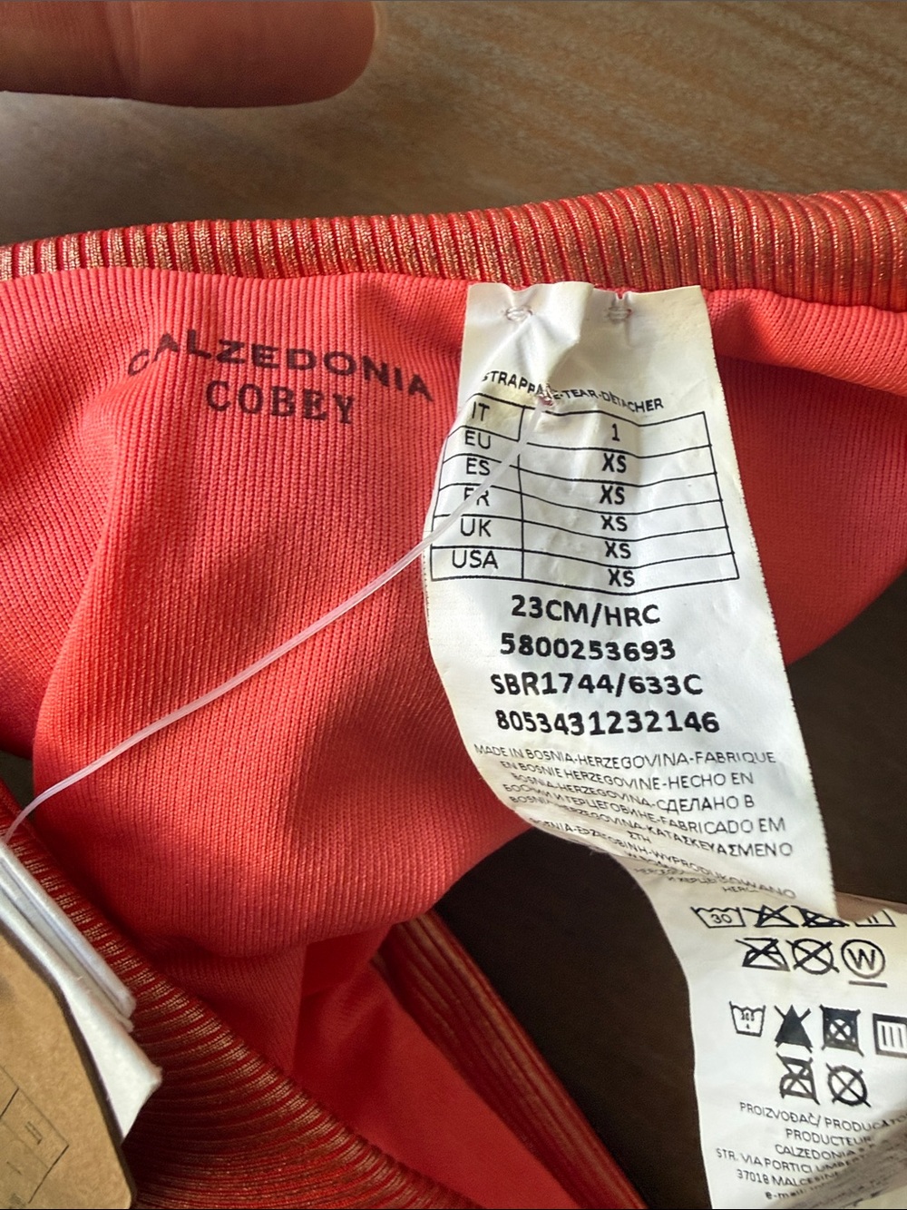 High-Cut Ribbed Coral Bikini Bottom - Picture 5 of 7